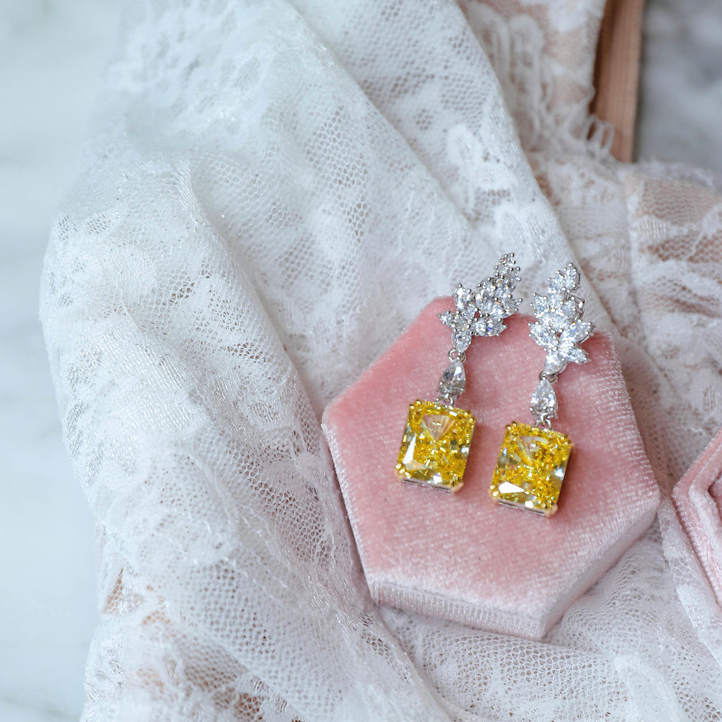 yellow stone diamond earrings celebrity inspired