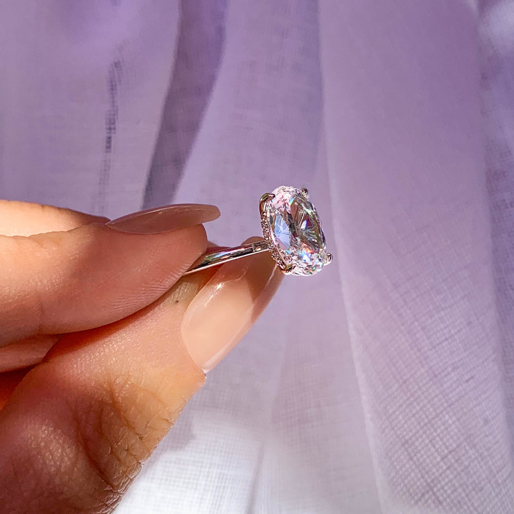 affordable diamond alternative engagement ring